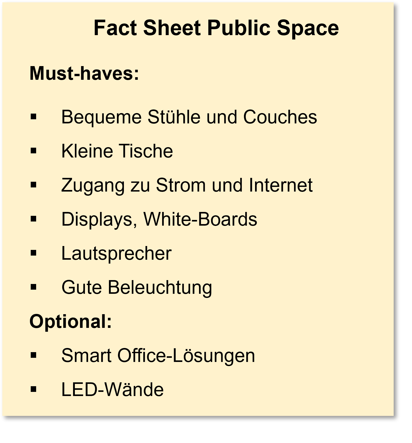 Factsheet zum Public Space.